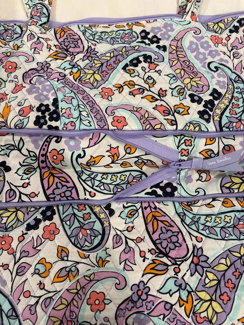 Vera Bradley Maddalena Paisley Large Expandable Travel Tote Bag NWOT